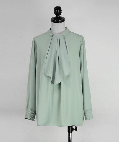 and it_（アンドイット）の「2wayボウタイブラウス（シャツ/ブラウス・レディース・ミント/オフホワイト/ブラック・LL/M/L）」の6枚目の写真