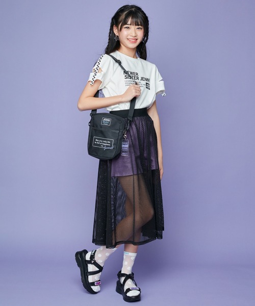 SISTER JENNI（SISTER JENNI）の「袖あきフラッグチェックTシャツ（Tシャツ/カットソー・キッズ・サックスブルー/オフホワイト/イエロー・140cm/150cm/130cm/160cm）」の6枚目の写真