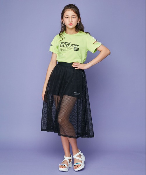 SISTER JENNI（SISTER JENNI）の「袖あきフラッグチェックTシャツ（Tシャツ/カットソー・キッズ・サックスブルー/オフホワイト/イエロー・140cm/150cm/130cm/160cm）」の12枚目の写真