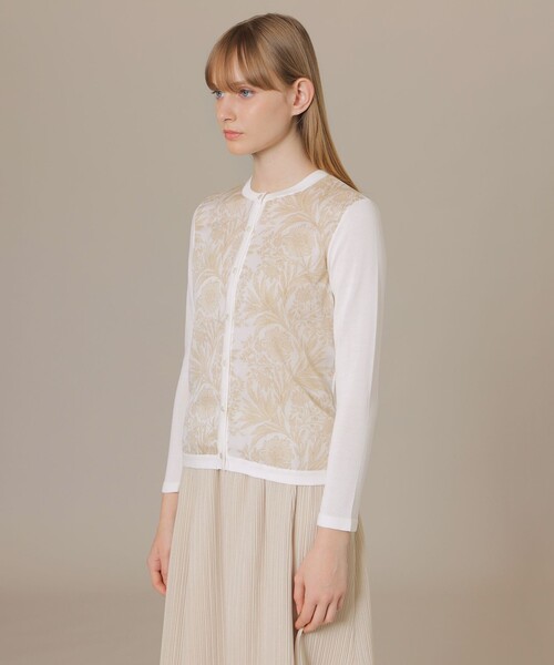 MACKINTOSH LONDON(マッキントッシュ ロンドン)の「【BIBURY FLOWER 001】ドローイングシャドーバイブリーコンビカーディガン(カーディガン/ボレロ・レディース・オフホワイト/ブルー系その他4/ネイビー・40/38)」の7枚目の写真