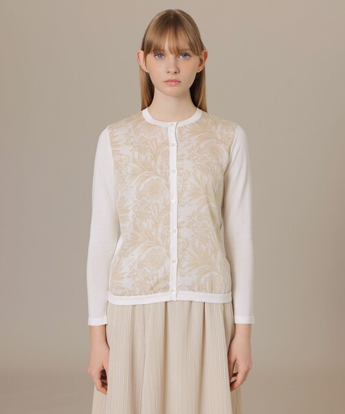 MACKINTOSH LONDON(マッキントッシュ ロンドン)の「【BIBURY FLOWER 001】ドローイングシャドーバイブリーコンビカーディガン(カーディガン/ボレロ・レディース・オフホワイト/ブルー系その他4/ネイビー・40/38)」の8枚目の写真
