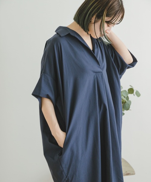 ITEMS URBANRESEARCH（アイテムズ アーバンリサーチ）の「ドルマンシャツワンピース（シャツワンピース・レディース・オフホワイト/マスタード/カーキ/ネイビー・FREE）」の22枚目の写真