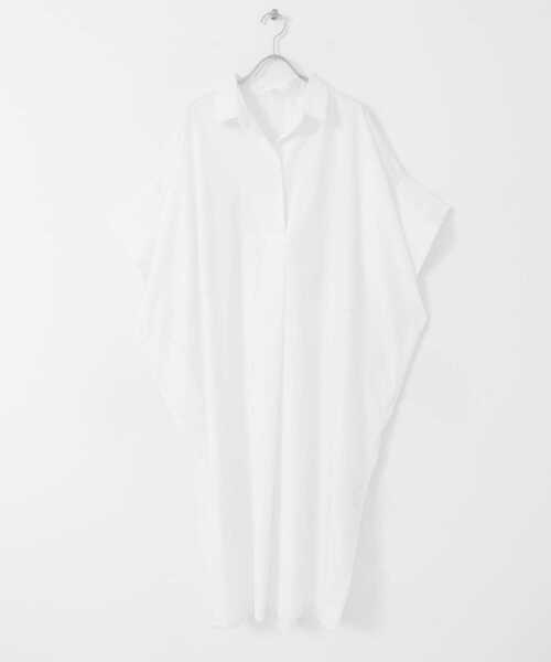 ITEMS URBANRESEARCH（アイテムズ アーバンリサーチ）の「ドルマンシャツワンピース（シャツワンピース・レディース・オフホワイト/マスタード/カーキ/ネイビー・FREE）」の6枚目の写真