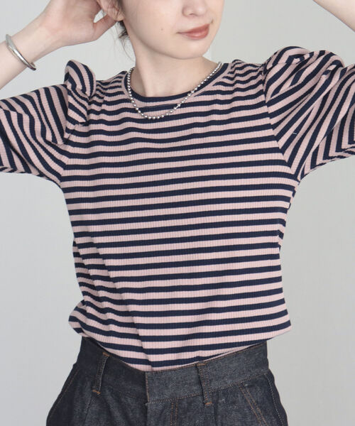 fredy emue(フレディエミュ)の「ボーダー袖ボリュームプルオーバー(Tシャツ/カットソー・レディース・ピンク系その他/ブルー系その他/ブラック系その他・38)」の21枚目の写真