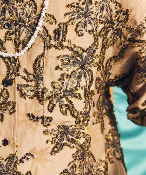 MAISON SPECIAL(メゾンスペシャル)の「《ユニセックスアイテム》アロハカットジャガードプライムオーバーショートスリーブシャツ【MAISON SPECIAL/メゾンスペシャル】■セットアップ対応■(シャツ/ブラウス・メンズ・ベージュ/ブラック/ブルー・0/1/2)」の14枚目の写真