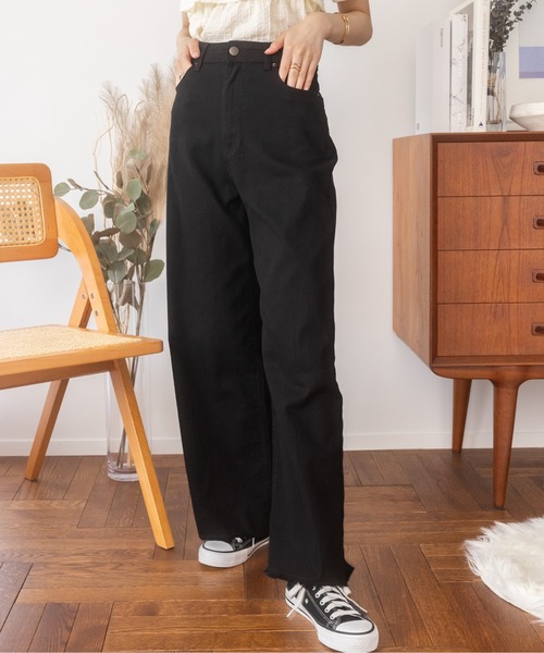 Ada.(エイダ)の「裾フリンジワイドパンツ(その他パンツ・レディース・ナチュラル/ブラック・S/M/L)」の5枚目の写真