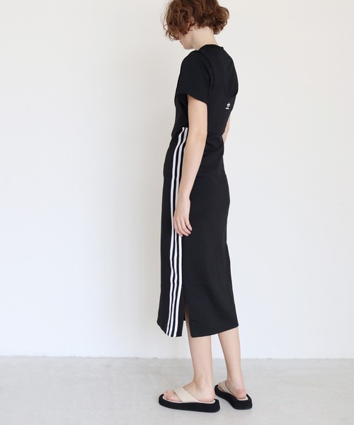 adidas Originals(アディダスオリジナルス)の「adidas originals / SKIRT LONG(タイトシルエットロングスカート)(ジャンパースカート・レディース・ブラック・38)」の1枚目の写真