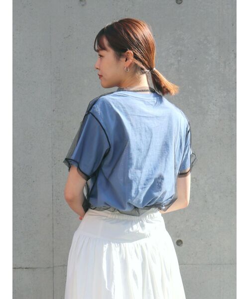 Ungrid(アングリッド)の「チュールシアートップス(Tシャツ/カットソー・レディース・チャコールグレー/オレンジ/ブルー/オフホワイト・FREE)」の18枚目の写真