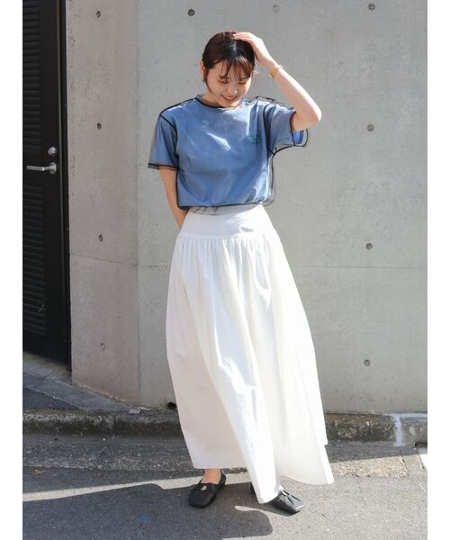 Ungrid(アングリッド)の「チュールシアートップス(Tシャツ/カットソー・レディース・チャコールグレー/オレンジ/ブルー/オフホワイト・FREE)」の19枚目の写真