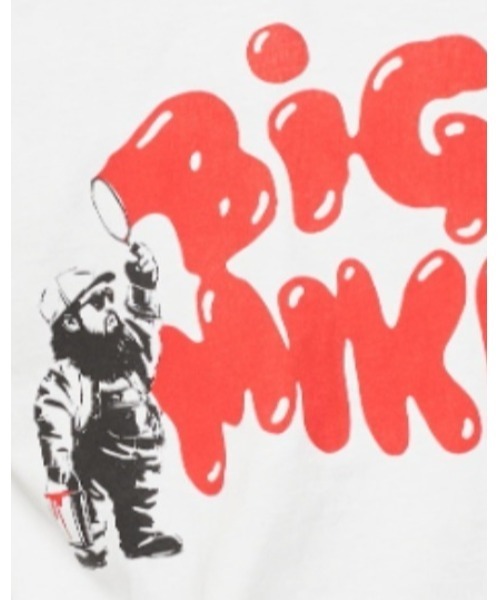 BIG MIKE(ビッグマイク)の「BIG MIKE ビックマイク/ 23秋冬新作 ニューマイクバブル 長袖プリント スウェットフーディー プルオーバーパーカー mike buble hoodie 102338901(パーカー・メンズ・杢グレー/サンドベージュ/ネイビー/ホワイト/アッシュグレー/ブラック・MEDIUM/LARGE/X-LARGE)」の2枚目の写真