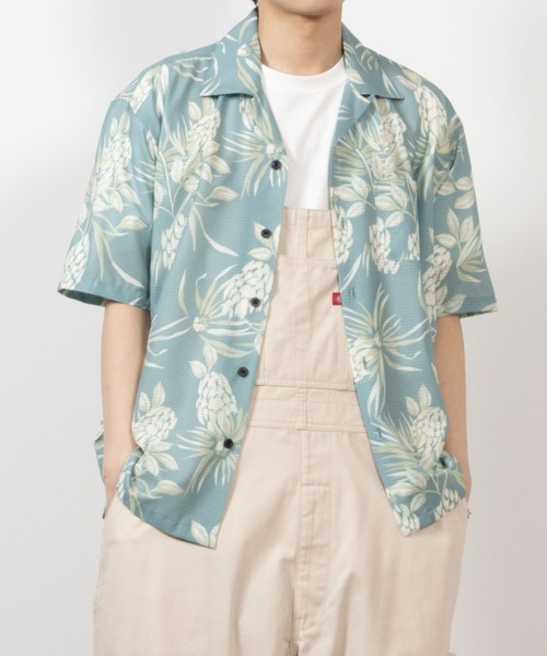 NAVY（ネイビー）の「NAVYメッシュプリント総柄シャツ/接触冷感/ストレッチ/シワ防止加工（シャツ/ブラウス・メンズ・ブラック/ブルー/ネイビー/ベージュ/グリーン/ホワイト・M/L/XL）」の20枚目の写真