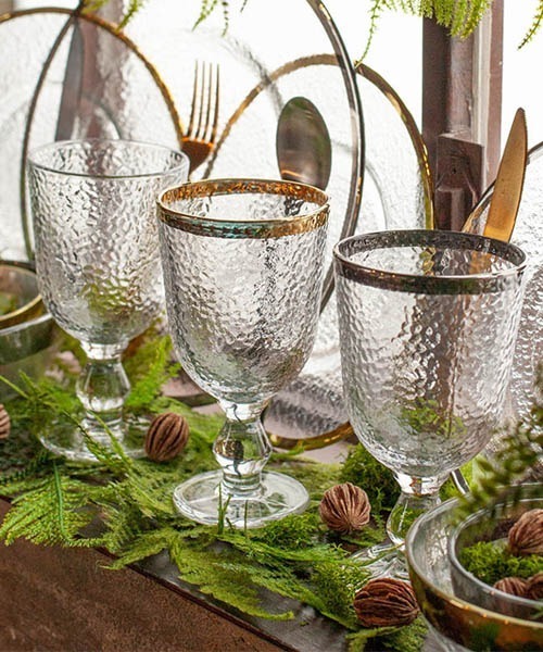 アンティーク カクテルグラス＆ゴブレット＆果実 手刺繍トリム 極薄クロス α アンティーク カクテルグラス＆ゴブレット＆果実 手刺繍トリム 極薄