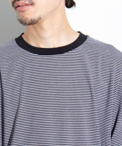 GLOSTER(グロスター)の「【GLOSTER/グロスター】リンガー ボーダーTシャツ ワイドフィット(Tシャツ/カットソー・メンズ・ホワイト系その他/グレー系その他/グリーン系その他・S/M/L)」の11枚目の写真
