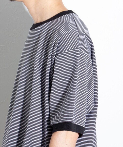 GLOSTER(グロスター)の「【GLOSTER/グロスター】リンガー ボーダーTシャツ ワイドフィット(Tシャツ/カットソー・メンズ・ホワイト系その他/グレー系その他/グリーン系その他・S/M/L)」の12枚目の写真