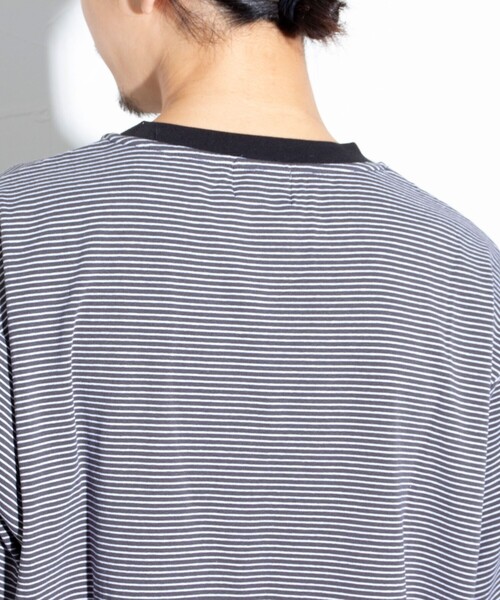GLOSTER(グロスター)の「【GLOSTER/グロスター】リンガー ボーダーTシャツ ワイドフィット(Tシャツ/カットソー・メンズ・ホワイト系その他/グレー系その他/グリーン系その他・S/M/L)」の14枚目の写真