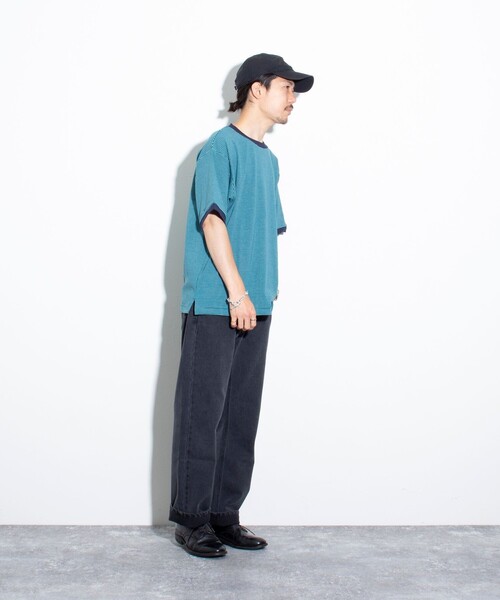 GLOSTER(グロスター)の「【GLOSTER/グロスター】リンガー ボーダーTシャツ ワイドフィット(Tシャツ/カットソー・メンズ・ホワイト系その他/グレー系その他/グリーン系その他・S/M/L)」の16枚目の写真