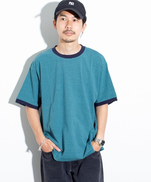 GLOSTER(グロスター)の「【GLOSTER/グロスター】リンガー ボーダーTシャツ ワイドフィット(Tシャツ/カットソー・メンズ・ホワイト系その他/グレー系その他/グリーン系その他・S/M/L)」の19枚目の写真