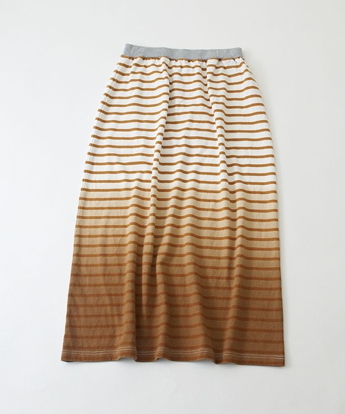 CUBE SUGAR（キューブシュガー）の「グラデーション染ボーダーカットソーロングスカート（スカート・レディース・パープル/ブラック/キャメル・M）」の17枚目の写真