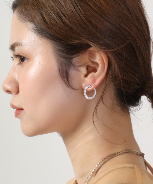 MOSSEL NEW YORK(モシェルニューヨーク)の「ASH / OREGON / GREFELY ラインストーンデザインピアス(ピアス(両耳用)・レディース・シルバー系/シルバー系1/シルバー・FREE)」の13枚目の写真