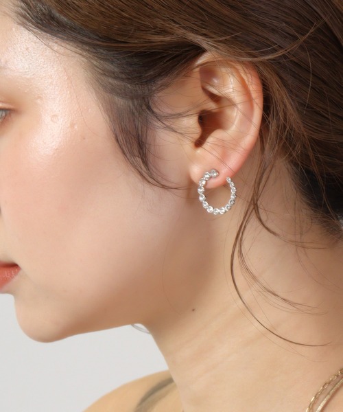MOSSEL NEW YORK(モシェルニューヨーク)の「ASH / OREGON / GREFELY ラインストーンデザインピアス(ピアス(両耳用)・レディース・シルバー系/シルバー系1/シルバー・FREE)」の12枚目の写真