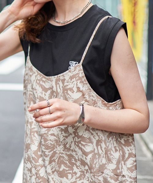 100% 桑シルクタンクドレス女性のための透明なロング刺繍ノースリーブドレス サテン 刺繍　タンクドレス❤️