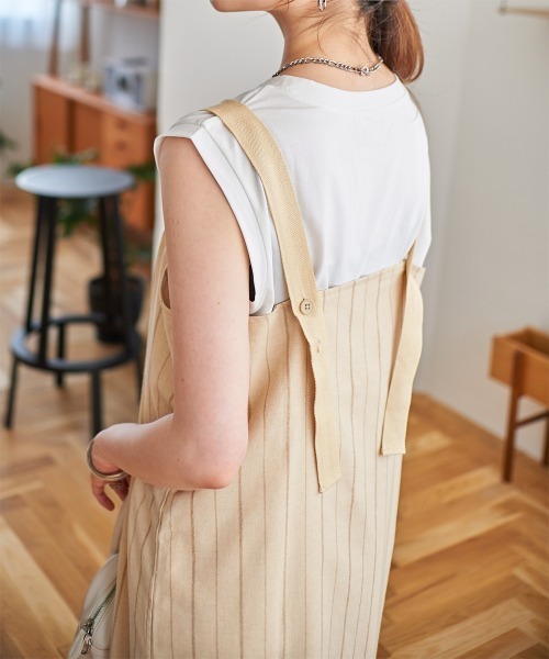 Rejoule(リジュール)の「ワンポイント刺繍タンクトップ(Tシャツ/カットソー・レディース・ブラック/オフホワイト/チャコールグレー・フリー)」の8枚目の写真