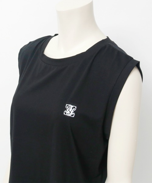 Rejoule(リジュール)の「ワンポイント刺繍タンクトップ(Tシャツ/カットソー・レディース・ブラック/オフホワイト/チャコールグレー・フリー)」の17枚目の写真