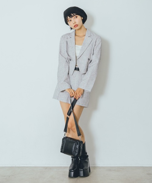 PAGEBOY（ページボーイ）の「ツイードピンタックショートパンツ（その他パンツ・レディース・ブラック/オフホワイト・FREE）」の15枚目の写真