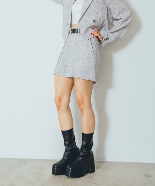 PAGEBOY（ページボーイ）の「ツイードピンタックショートパンツ（その他パンツ・レディース・ブラック/オフホワイト・FREE）」の9枚目の写真