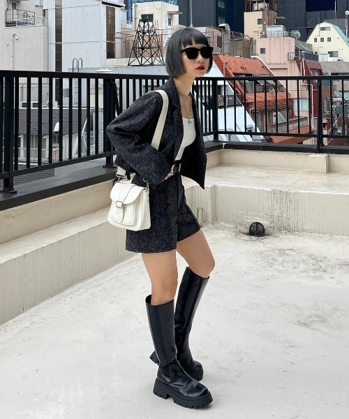 PAGEBOY（ページボーイ）の「ツイードピンタックショートパンツ（その他パンツ・レディース・ブラック/オフホワイト・FREE）」の17枚目の写真