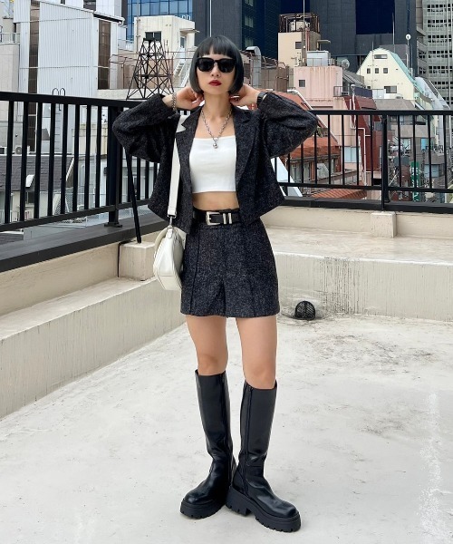 PAGEBOY（ページボーイ）の「ツイードピンタックショートパンツ（その他パンツ・レディース・ブラック/オフホワイト・FREE）」の18枚目の写真