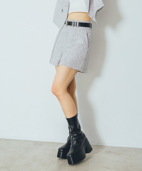 PAGEBOY（ページボーイ）の「ツイードピンタックショートパンツ（その他パンツ・レディース・ブラック/オフホワイト・FREE）」の8枚目の写真