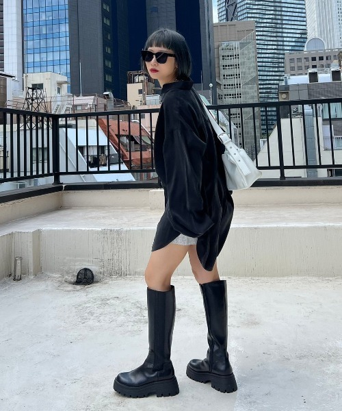 PAGEBOY（ページボーイ）の「ツイードピンタックショートパンツ（その他パンツ・レディース・ブラック/オフホワイト・FREE）」の5枚目の写真