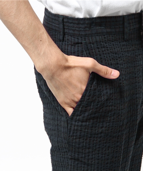 OUTLET（アウトレット）の「【CIAOPANIC TYPY】綿麻チェックサッカートラウザー（その他パンツ・メンズ・ブラック・LARGE/SMALL/MEDIUM）」の8枚目の写真