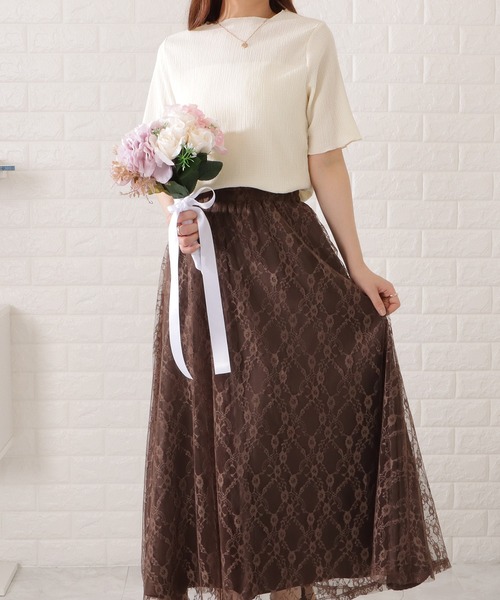 Lace Ladies(レースレディース)の「シャーリング配色メロウ半袖プルオーバー(シャツ/ブラウス・レディース・ベージュ/グレー/ミント/アイボリー/ブラック・FREE/S)」の20枚目の写真