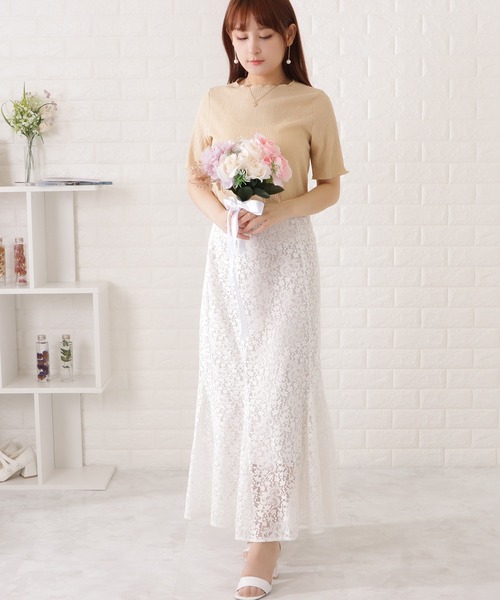 Lace Ladies(レースレディース)の「シャーリング配色メロウ半袖プルオーバー(シャツ/ブラウス・レディース・ベージュ/グレー/ミント/アイボリー/ブラック・FREE/S)」の16枚目の写真