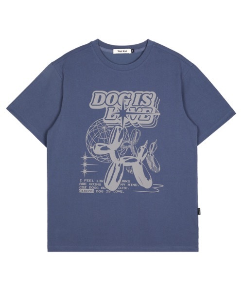 WaiKei(ワイケイ)の「【WaiKei 】マジック バルーン ドッグ ハーフスリーブ Tシャツ / Magic balloon dog half sleeve tshirts(Tシャツ/カットソー・レディース・グレイッシュブルー/パープル/ホワイト/ホワイト×グレー/ブラック・2/1/3)」の5枚目の写真