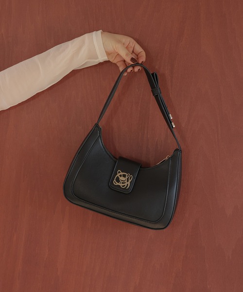 VIS（ビス）の「【180℃美人見え】ハンドルリボンワンショルダーバッグ（ハンドバッグ・レディース・グリーン/キナリ/ブラック・FREE）」の3枚目の写真