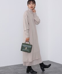 BEAMS HEART | BEAMS HEART / ハイネックレイヤード ワンピース【セットアイテム】(ワンピース)