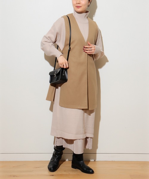 【セール】ハイネックレイヤード ニットワンピース(ワンピース)|BEAMS HEART(ビームスハート) 【セール】ハイネックレイヤード ニットワンピース(ワンピース)|BEAMS HEART(ビームスハート)