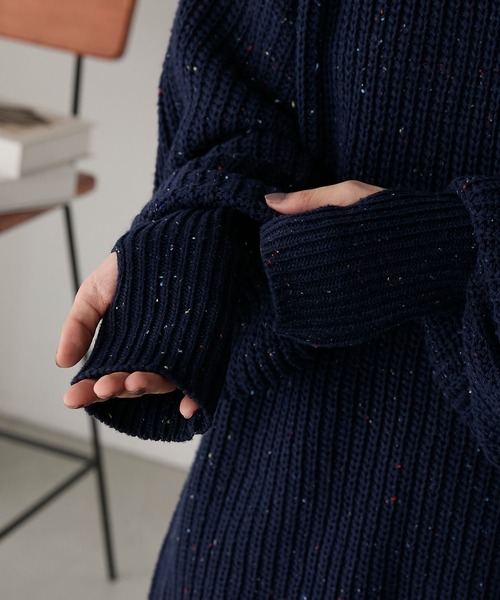 forksy.】フィンガーホールロングアームニット forksy.│MONO-MART