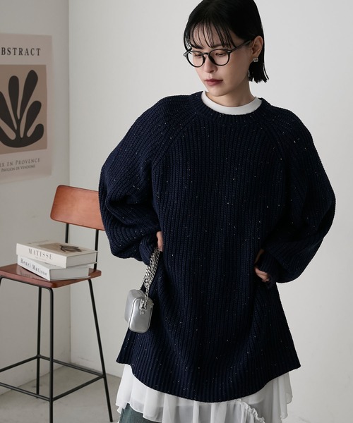 セール】【forksy.】フィンガーホールロングアームニット（ニット