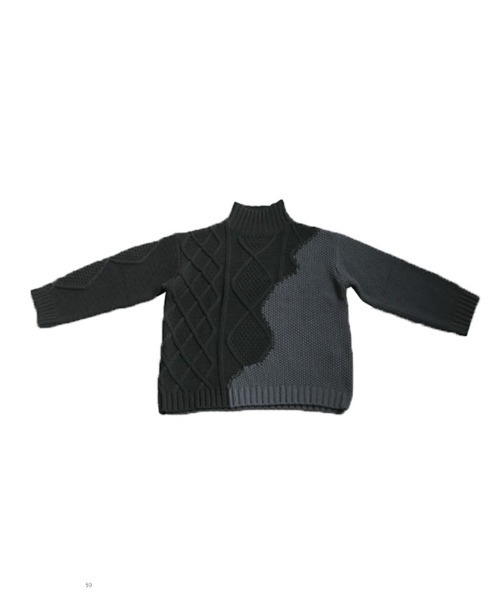 antiqua（アンティカ）の「配色ウェーブハイネックニット（ニット/セーター・レディース・グレー/ブラック/ブラック×グレー・FREE）」の10枚目の写真