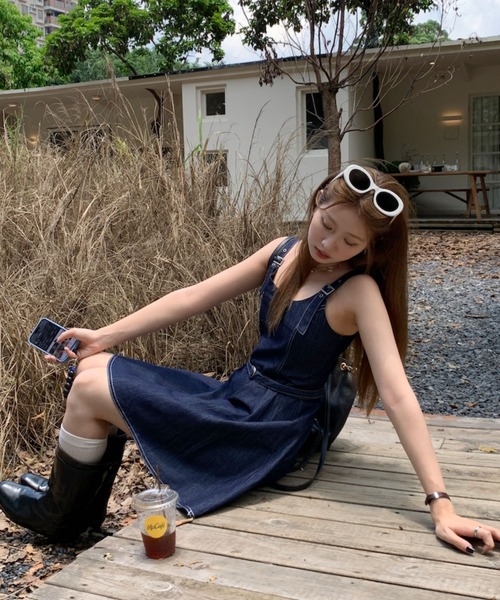sevens(セブンズ)の「【sevens】デニムキャミワンピース(ワンピース・レディース・ブルー・FREE)」の6枚目の写真