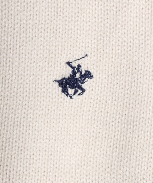 BEVERLY HILLS POLO CLUB（ビバリーヒルズポロクラブ）の「BEVERLY HILLS POLO CLUB/ビバリーヒルズポロクラブ オーバーサイズ ロゴ ワンポイント刺繍 ニット カーディガン/長袖 トップス/レディース メンズ（カーディガン/ボレロ・レディース・ベージュ/ネイビー/ライトグレー/アイボリー/ブラック・M/L/LL）」の13枚目の写真