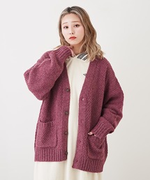 CUBE SUGAR | アンティークニット鹿の子Vネックカーディガン(カーディガン/ボレロ)