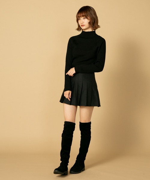 fort point(フォーポイント)の「【FORTPOINT/フォートポイント】ボトルネックで大人のこなれ感 リブニット ボトルネック トップス ハイネック(ニット/セーター・レディース・オフホワイト/ブラック/ベージュ・MEDIUM/LARGE)」の10枚目の写真