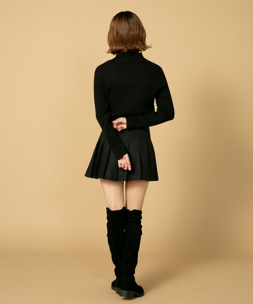 fort point(フォーポイント)の「【FORTPOINT/フォートポイント】ボトルネックで大人のこなれ感 リブニット ボトルネック トップス ハイネック(ニット/セーター・レディース・オフホワイト/ブラック/ベージュ・MEDIUM/LARGE)」の12枚目の写真