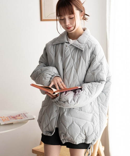 WEGO(ウィゴー)の「WEGO/キルティングブルゾン(ブルゾン・レディース・ブラック/ライトグレー/ホワイト・FREE)」の1枚目の写真