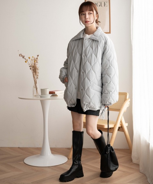 WEGO(ウィゴー)の「WEGO/キルティングブルゾン(ブルゾン・レディース・ブラック/ライトグレー/ホワイト・FREE)」の18枚目の写真